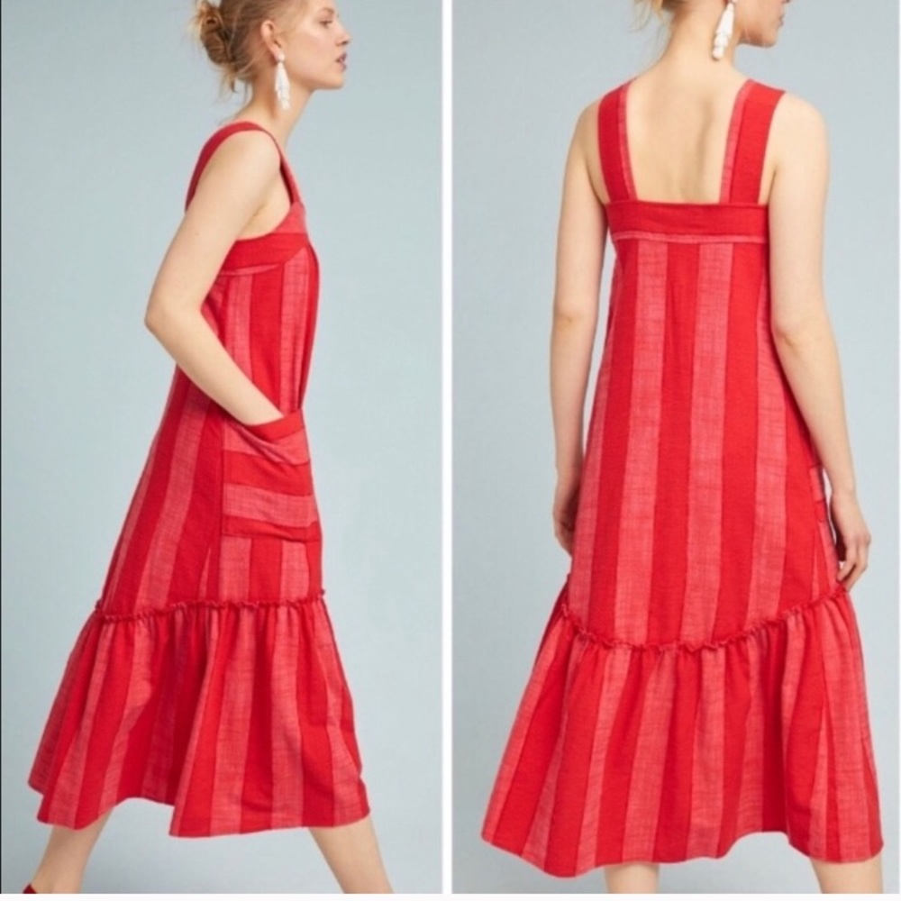 Anthropologie Maeve Tonal Striped Dress